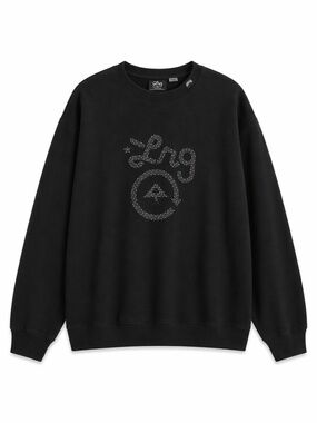 Vintage Y2K LRG Black Crewneck with Polka Dot Logo – Size XL GUC *Flaw